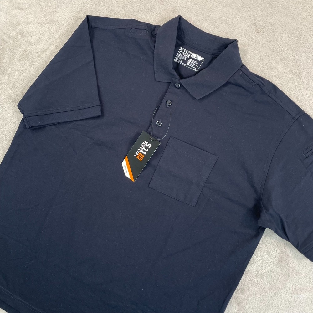 5.11 Tactical Jersey Short Sleeve Polo Shirt Men XL Dark Navy Mic Loops NWT $55